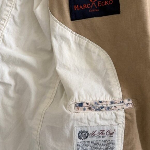 NWT MARC ECKO Khaki Tan Cotton Corduroy Blazer Jacket Large - Picture 12 of 14